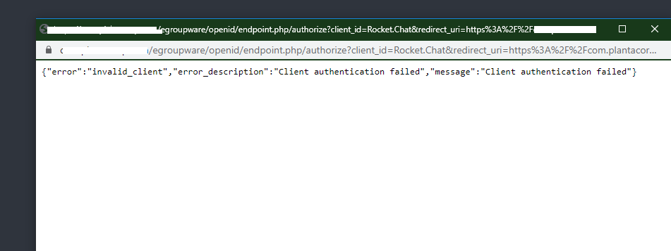 rocketchat server failed